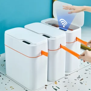 New Induction Trash Can Smart Sensor Garbage Bin Automatic Sealing 18L Kitchen Bathroom Waterproof Large Privacy Trash Bin 1