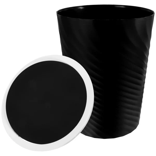 Threaded Trash Can Bin Garbage Pail Nordic Large Capacity Plastic Container Office Bathroom Living Bedroom Trashcans 5