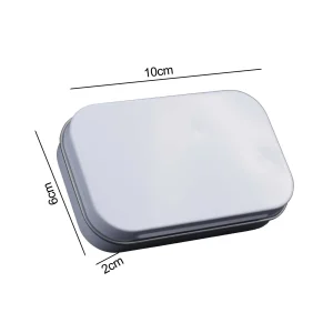 Metal Rectangular Mini Empty Tin Box Tinplate Bin Jar Flip Hinged Container 95x60x20mm Jewelry Candy Xmas Gifts Storage Cases 1