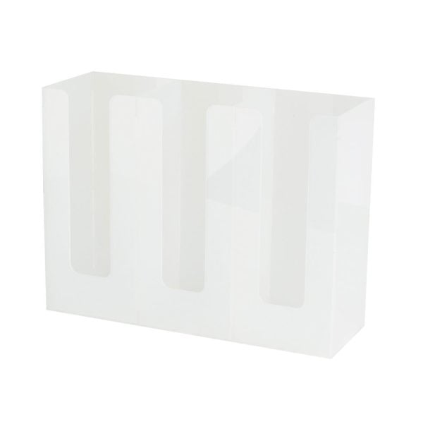 3 Compartments Frosted Acrylic Cups Organizer (1 pcs)