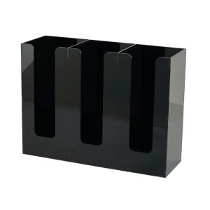 3 Compartments Black Acrylic Cups Organizer (1 pcs)