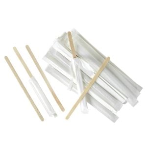 Individually Wrapped Wood Stir Sticks - 14 cm (100 pcs)