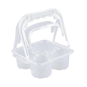 White Plastic 4 Cups Holder (1 pcs)