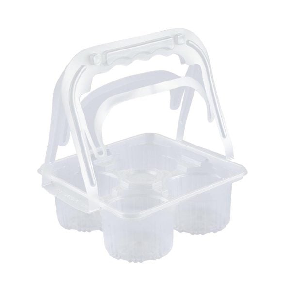 White Plastic 4 Cups Holder (1 pcs)