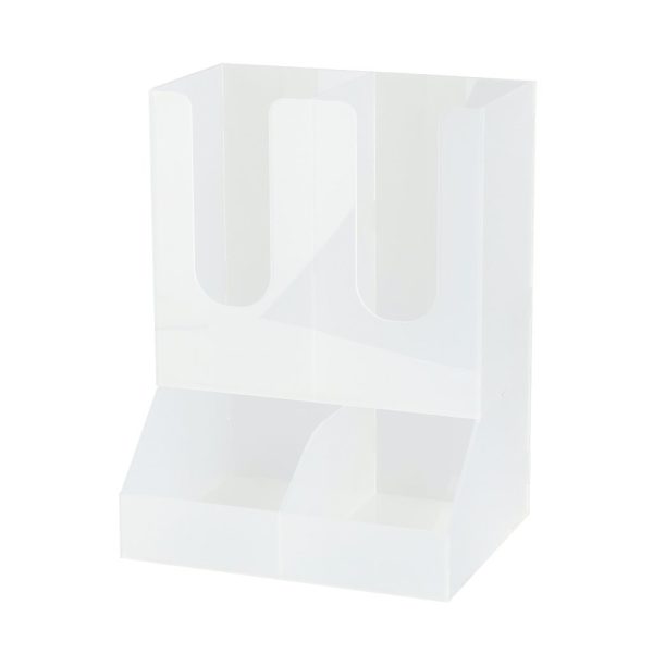 Frosted Acrylic Cups Organizer - 4 compartments (1 pcs)