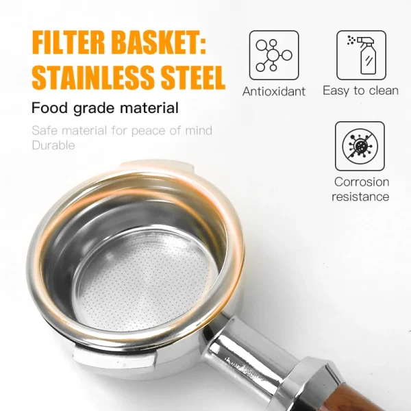 58mm Coffee Bottomless Portafilter For Nuova Simonelli Espresso Machine With 2-Cups Filter Basket Home Cafe Barista Accessories 2