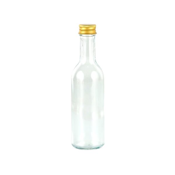 Glass Oil Bottle with Golden Lid - 100 ml (1 pcs)