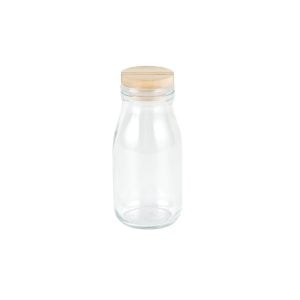 Round Glass Bottle With Wooden Lid - 200 ml (1 pcs)