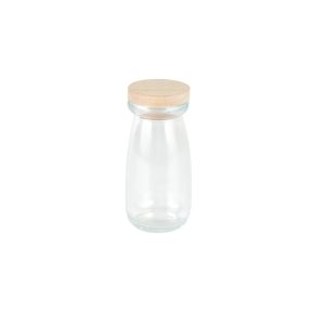 Round Glass Bottle With Wooden Lid - 100 ml (1 pcs)
