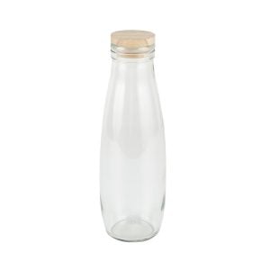 Round Glass Bottle With Wooden Lid - 480 ml (1 pcs)