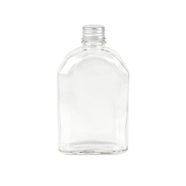 Glass Neck Bottle with Silver Cap - 200 ml (1 pcs)
