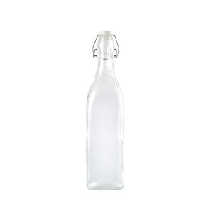 Square Glass Bottle With Stopper - 1 Litre (1 pcs)