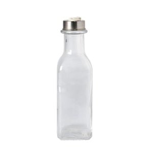 Clear Glass Sqaure Bottle With Steel Cap - 200 ml (1 pcs)