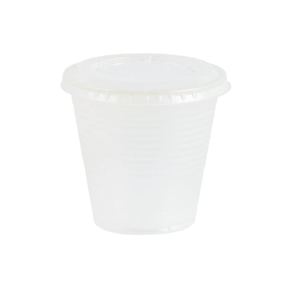 Translucent Plastic Cup With Lid - 5 oz (100 pcs)