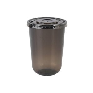 Black Plastic U Cup With Flat Lid - 16 oz (50 pcs)
