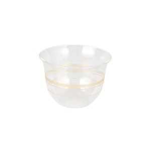 Plastic Finjan Clear with Gold Stripe (36 pcs)