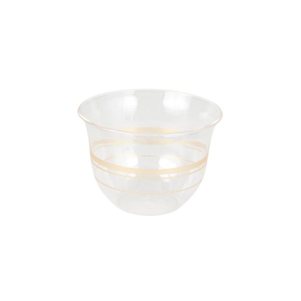 Plastic Finjan Clear with Gold Stripe (36 pcs)