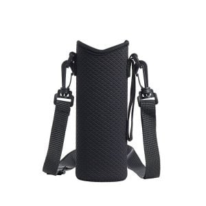 Neoprene Glass Water Bottle Holder - Black (1 pcs)