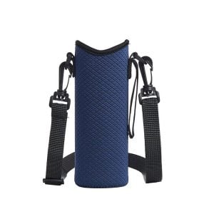 Neoprene Glass Water Bottle Holder - Navy Blue (1 pcs)