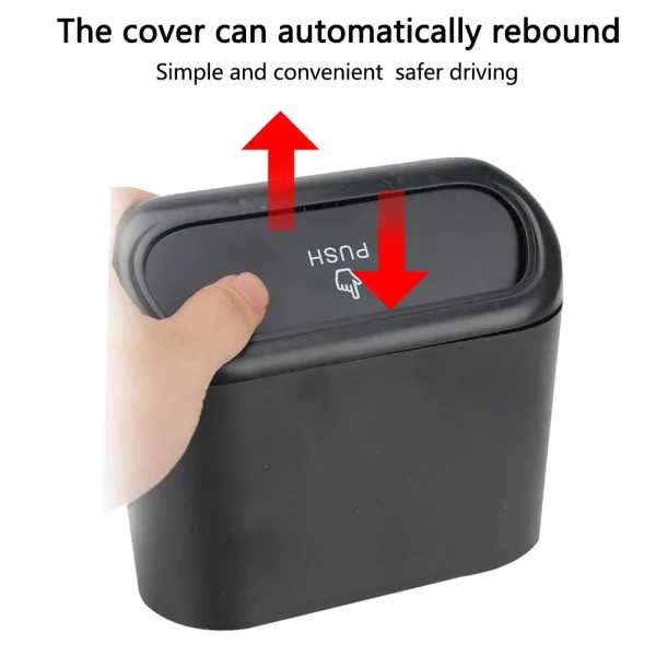 1L Car Interior Storage Case Trash Bin Push Can Mini Tray Dustbin Garbage Box Door Seat Clip Stand Holder Automotive Accessories 5