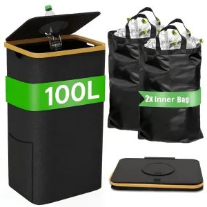 1 Bottle Collector, Odor Suppression Trash Can, Recycling Bin, Laundry Basket, Foldable, With Inner Bag 1