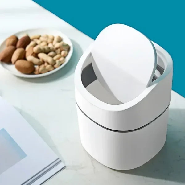 1PC Mini Small Waste Bins Desktop Garbage Basket Home Table Plastic Trash Can Office Supplies Dustbins Sundries Barrel Box 3