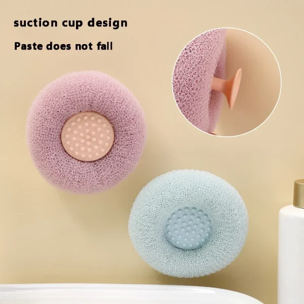 Round Soft Mesh Handheld Bath Sponge Balls Cleaning Brush Shower Body Cleaner Exfoliat Scrubbers Bath Ball Bathroom Accessories 2
