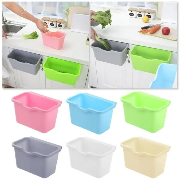 Kitchen Cabinet Door Hanging Trash Garbage Bin Can Rubbish Container Mini Waste Bins Household Rubbish Cleaning Tool Dustbin 3