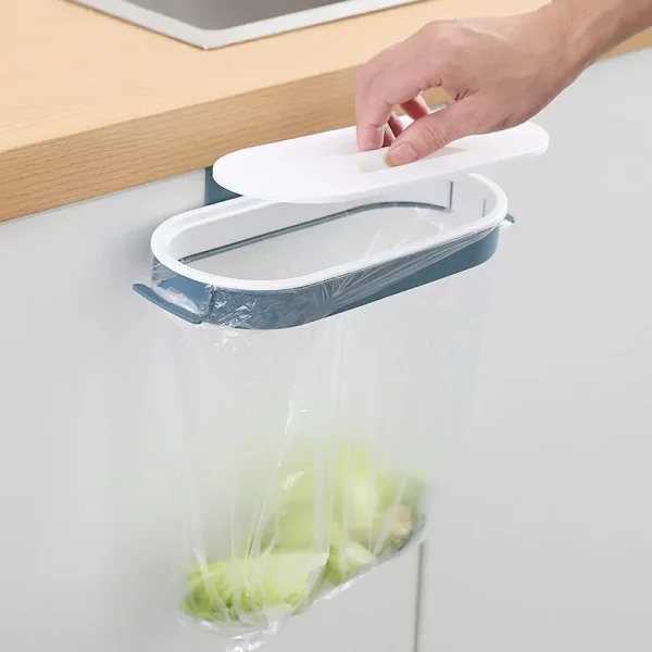 Garbage Bag Holder Kitchen Cabinet Door Basket Hanging Trash Can Waste Bin Garbage Rack Tool Storage Holder Kitchen Organizer 3