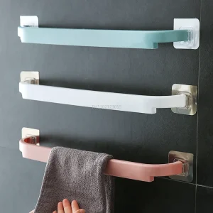 Bathroom Shelf PendantToilet Paper Holder Plastic Self-adhesive Towel Rack Wall-mounted Hanging Hook Bathroom Supplies 1