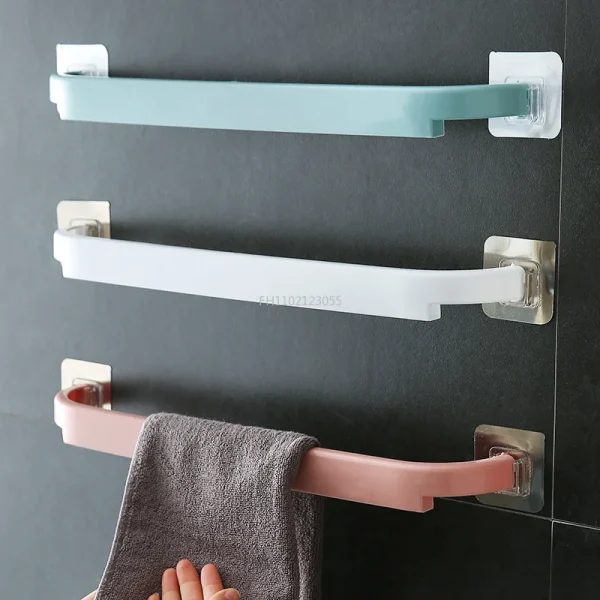 Bathroom Shelf PendantToilet Paper Holder Plastic Self-adhesive Towel Rack Wall-mounted Hanging Hook Bathroom Supplies 1