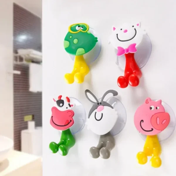 Cartoon Animal Toothbrush Holder Wall Mounted Antibacterial Tooth Brush Storage Rack with Suction Cup Bathroom Organizer 2