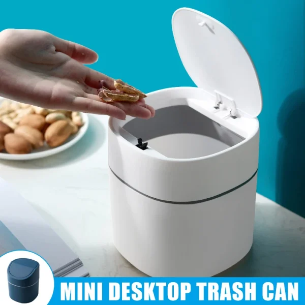 Mini Desktop Multifunctional Trash Can Home Car Storage Bucket Accessories With Lid Garbage Bin Nordic Style Living Room Office 6