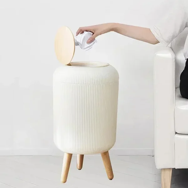 Automatic Trash Can Plastic Kitchen Round Trash Bin with Lid Bathroom Office Automatic Sensor Smart Garbage Bin Home Supplies 2