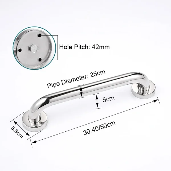 YCRAYS Black Chrome Toilet Handrail For Bathroom Bathtub Armrest Safety Grab Bars Door Handle Towel Rack SUS304 WC Accessories 6