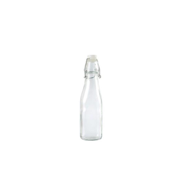 Square Glass Bottle With Stopper - 250 ml (1 pcs)