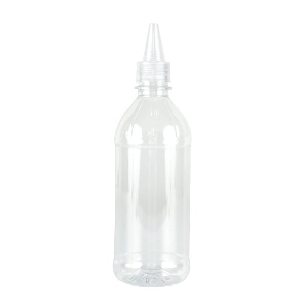 Plastic Squeeze Bottle with Clear Head - 500 ml (6 pcs)