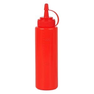 Red Plastic Squeeze Bottle - 250 ml (1 pcs)
