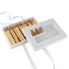 White and Gold Box with Ribbon Handle - 33x23×4cm (1 pcs)