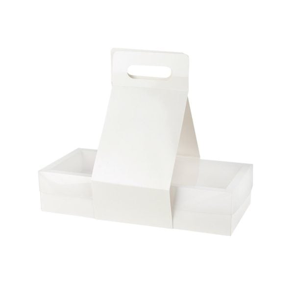 White Rectangular Box with Sleeve Handle - 8x37x17 cm (1 pcs)