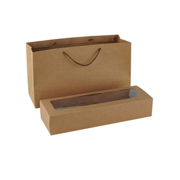 Kraft Set of Paper Bag and Window Box - 24x43x15 cm (1 set)