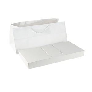 White Set of Paper Bag and Box - 25x58x28 cm (1 set)
