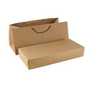 Kraft Set of Paper Bag and Box - 25x58x28 cm (1 set)