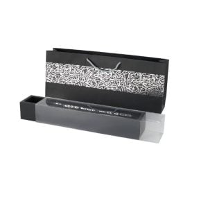 Arabic Design Paper Bag with Slide Cover Box - Black (1 set)
