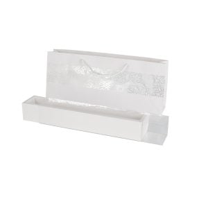 Arabic Design Paper Bag with Slide Cover Box - White (1 set)