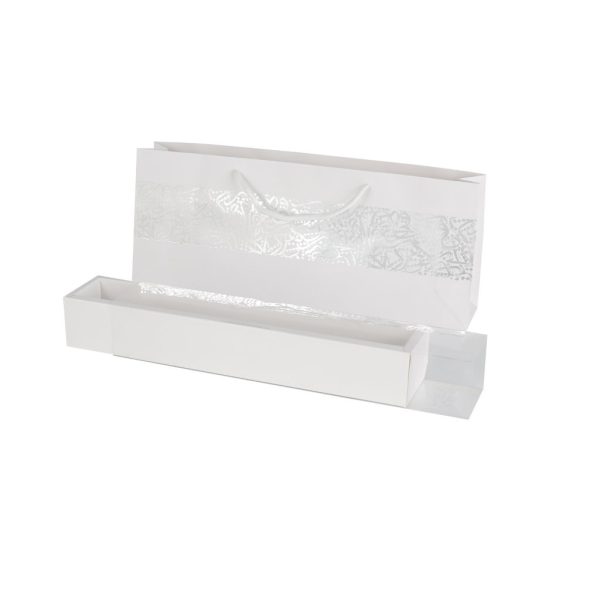 Arabic Design Paper Bag with Slide Cover Box - White (1 set)