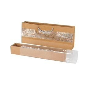 Arabic Design Paper Bag with Slide Cover Box - Brown (1 set)