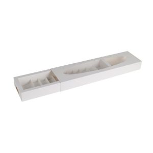 White Sleeve Box Oval Window - 58x15x6 cm (1 pcs)