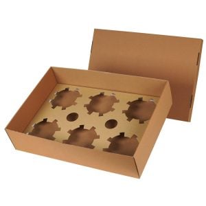 Brown Box With Containers Holder - 65×45×15cm (1 pcs)