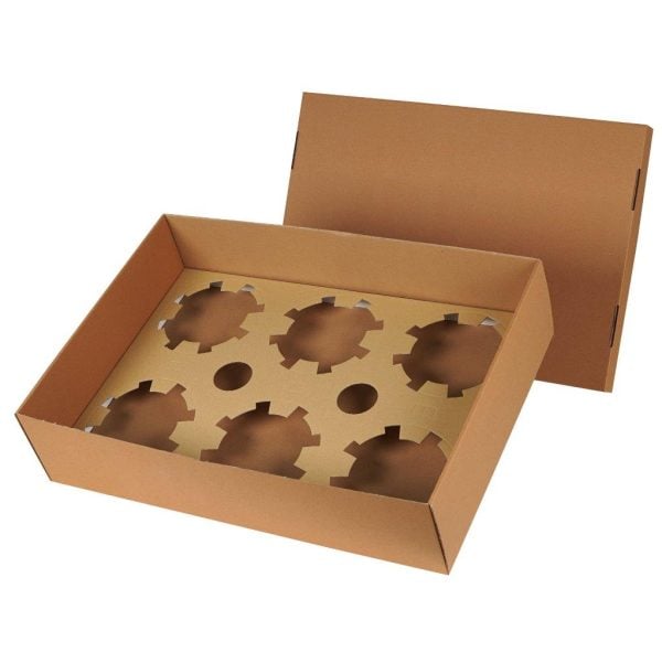 Brown Box With Containers Holder - 65×45×15cm (1 pcs)
